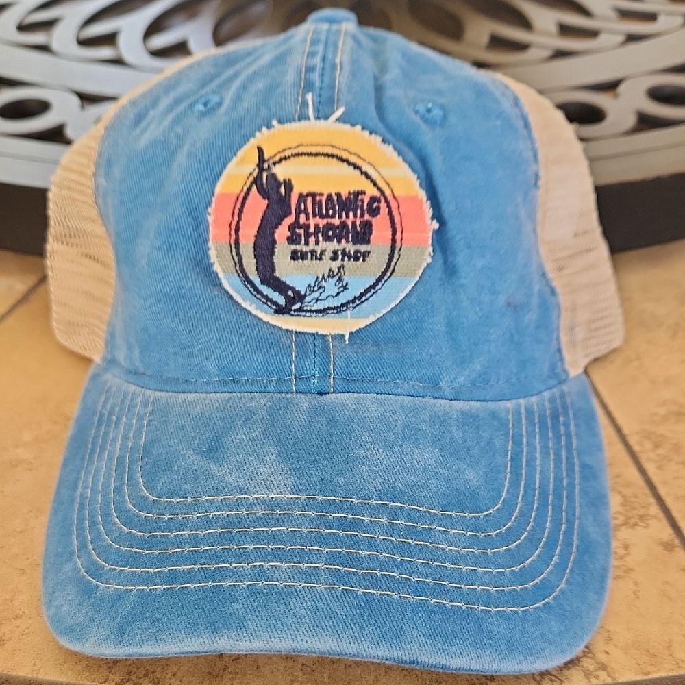 Blue Distressed Denim Snapback Hat By Salt Creek Apparel